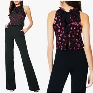 Ramy Brook Leona floral black jumpsuit size 12